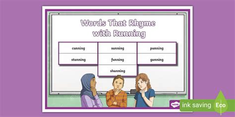 words rhyming with run.
